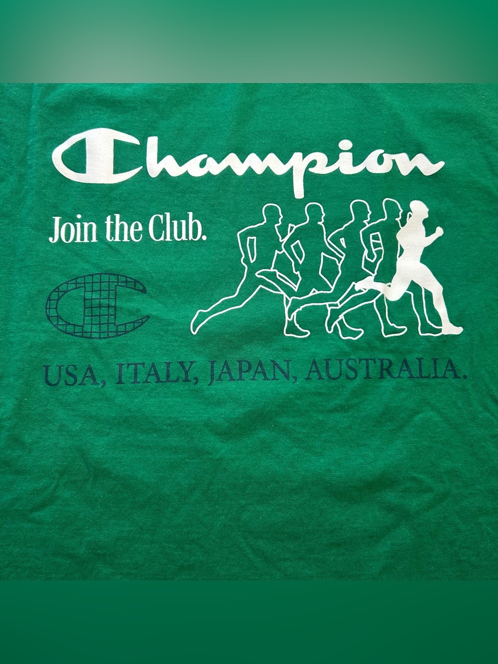 Champion Join The Club Men’s Graphic T-Shirt Running Track 2-Sided Green sz 2XL - Picture 4 of 10